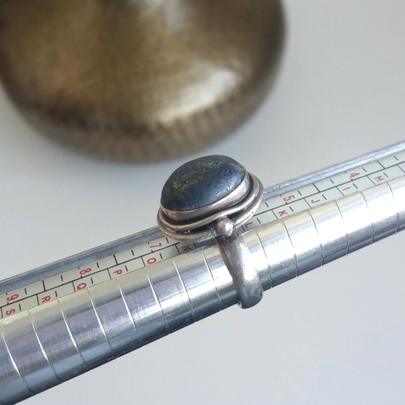 Vintage 925 Sterling Silver Ring W Blue Lapis Lazuli Gemstone 6 - Picture 12 of 16